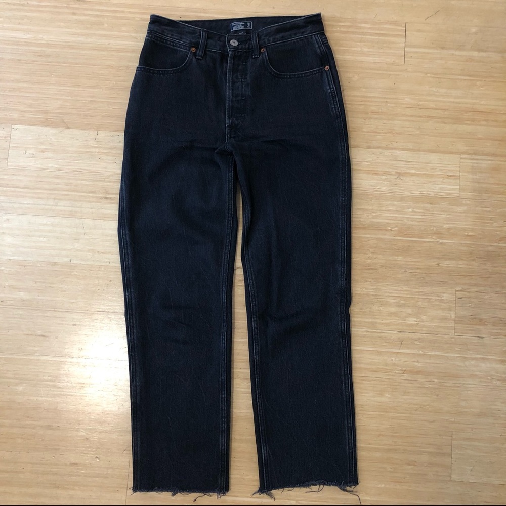 Abercrombie black straight leg jeans